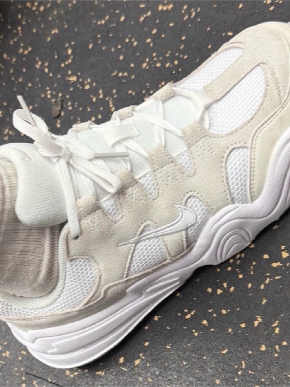 Nike Men's White and Cream Athletic Sneakers